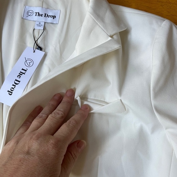 The Drop Ivory Ramona Loose Fit Relaxed Blazer One Button Suit Jacket, Size M - Picture 7 of 14